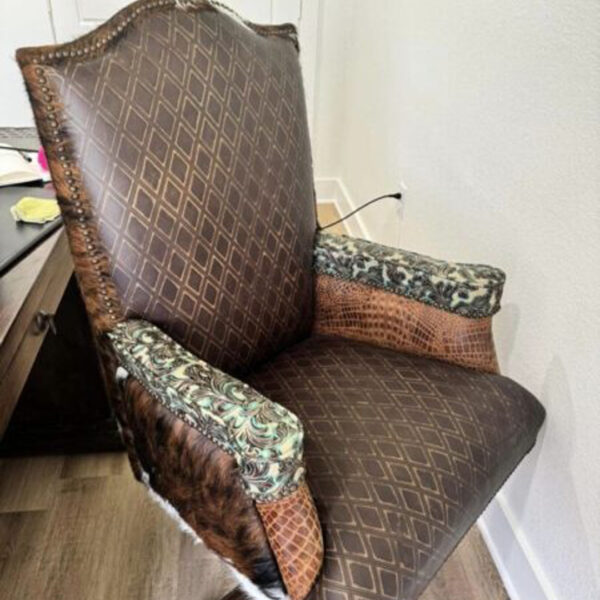 Diamond Turquoise croc triclor Executive Desk Chair